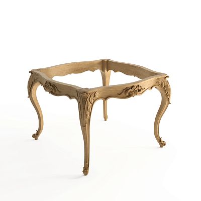 Carved каркас tableа STL-002 из массива дуба или бука с резными ножками и царгами, вид сверху
