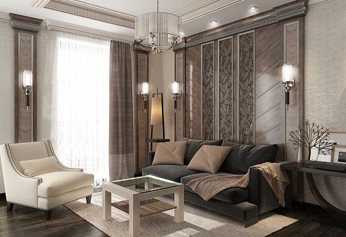 inter'yer iz natural'nogo dereva