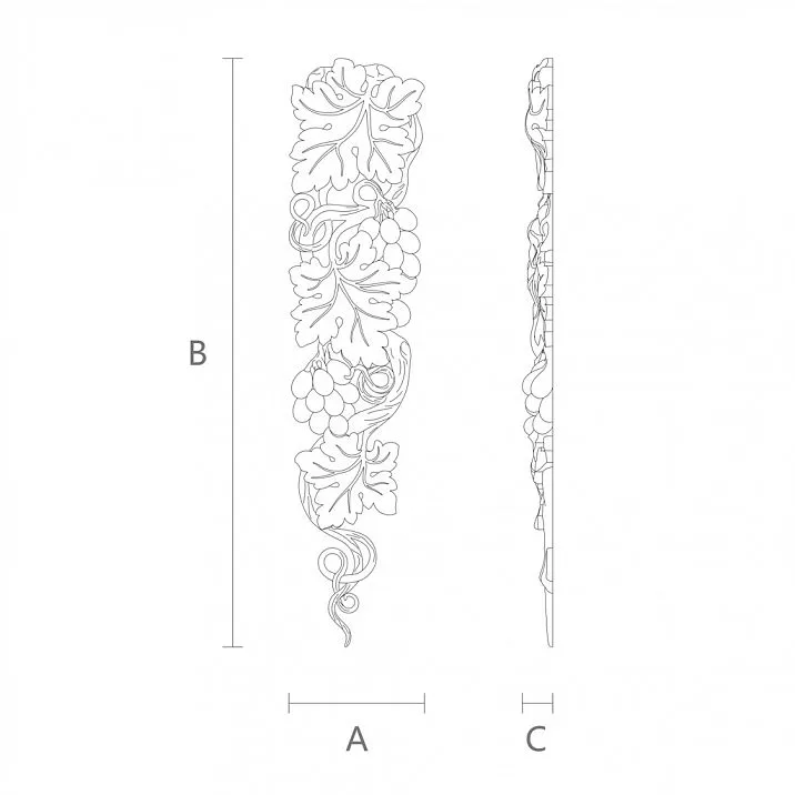 Wooden decor N-253L, 88 mm size, buy at the Stavros interior decor store