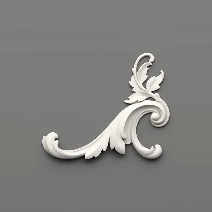 Molding decor NPU.VRS-002-4R &mdash; decorative polyurethane overlay with elegant scrolls.
