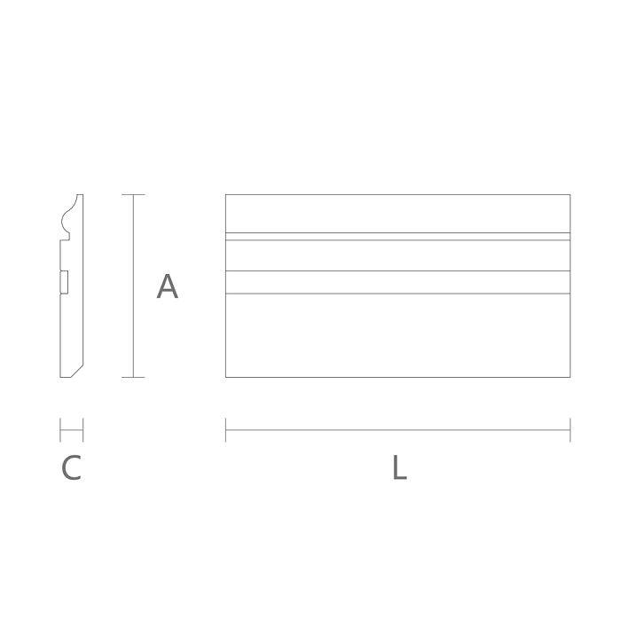 PLT-001 wooden skirting board natural wood drawing