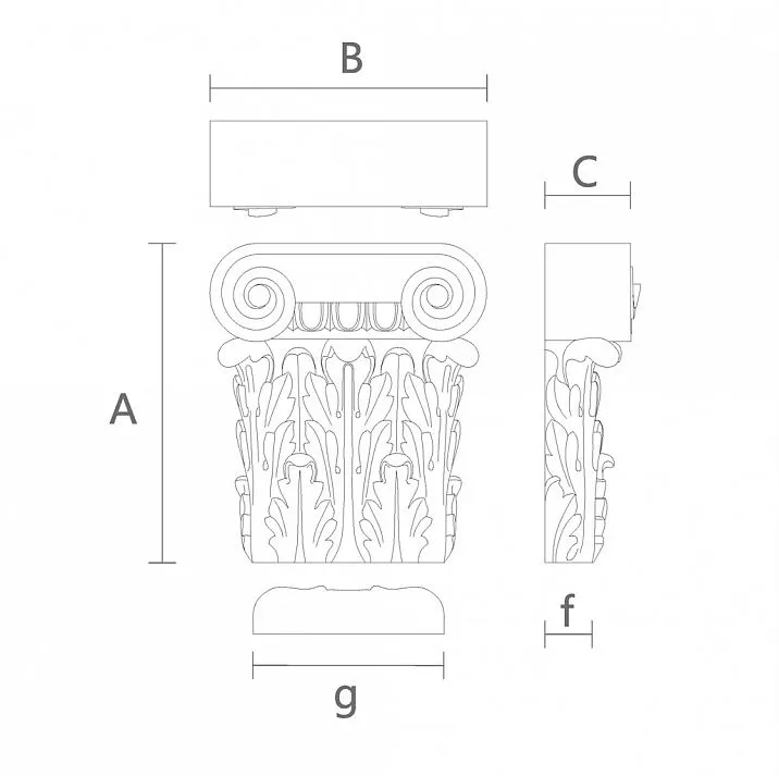Capital KL-017 as Architectural Decor Element Drawing