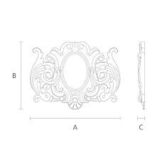 Wooden inlay N-267 with abstract ornament, drawing