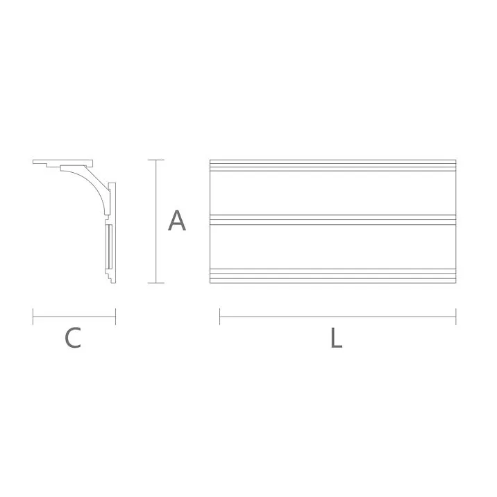 Crown made of MDF with polyurethane insert KZ-014. Trim items. Image 6917306fea777