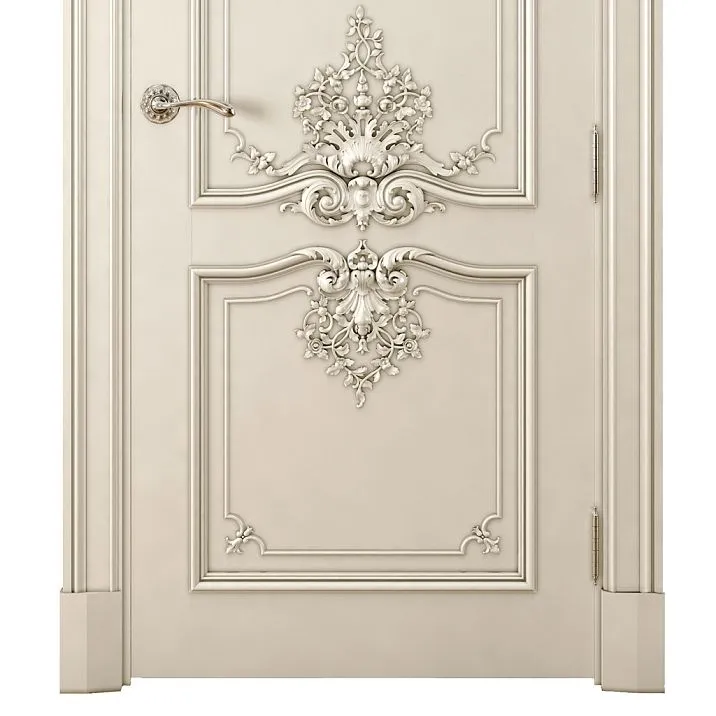 Door decoration with wooden elements, carved overlay N-425L for doors