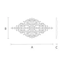 Carved applique N-420 - a beautiful and inexpensive wooden decoration element drawing