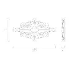 Elegant carved applique N-131 drawing