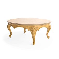 Pedestal for a coffee table STL-027-1 made of solid oak with carved decoration.