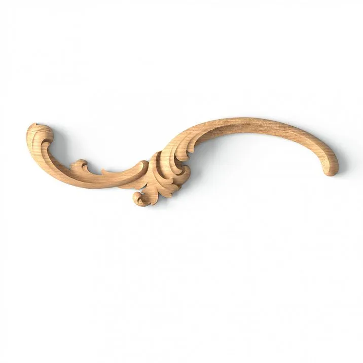 Wooden item with carved floral motif