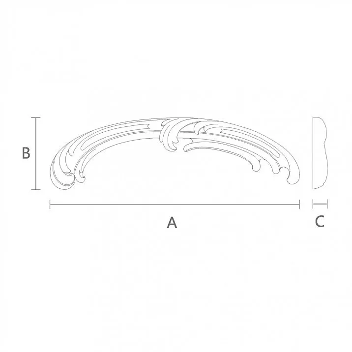 Carved Wooden Decor N-426L, Branch Shape, Furniture and Wall Decoration Drawing
