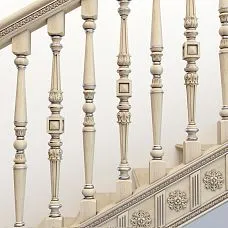 Carved staircase detail L-026 baluster close-up photo