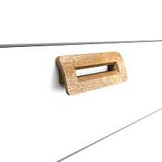 Wooden furniture handle on the facade