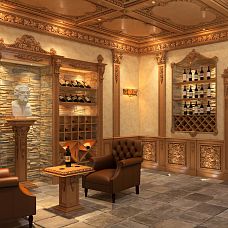 Carved Bracket KR-052 for wine cellar decoration, "Grape" collection