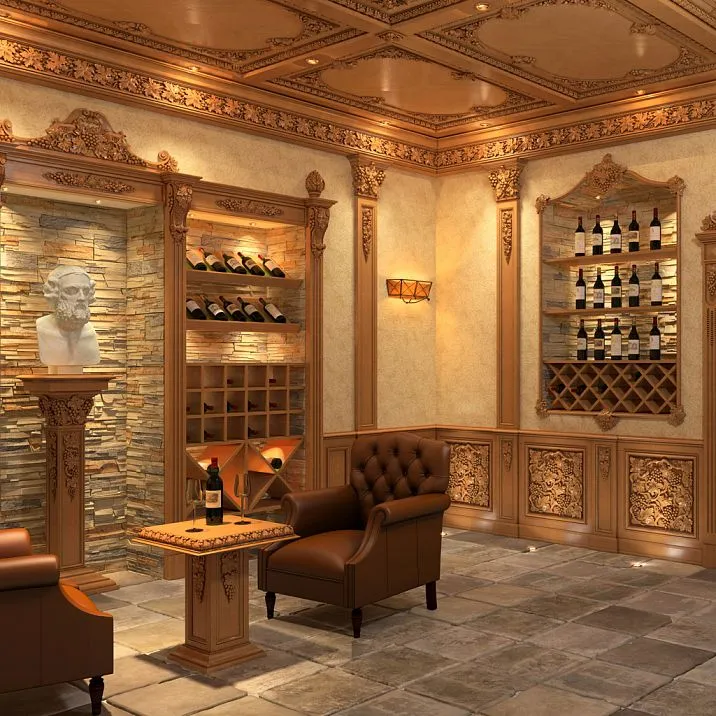 Carved Bracket KR-052 for wine cellar decoration, "Grape" collection