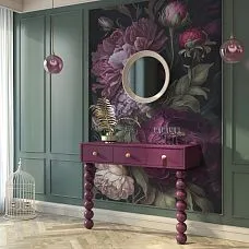 Close-up view of the carving on the turned leg MN-221 for table, console, cabinet