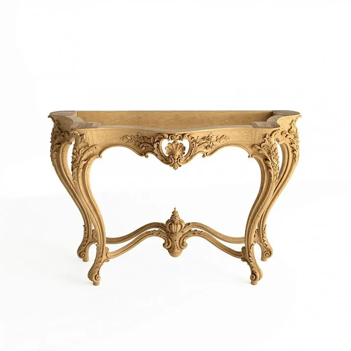 STL-015 pedestal made of solid wood with artistic carving