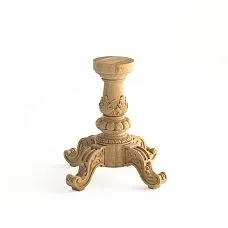 Carved Table Base STL-008 made of solid wood with four legs adorned with carved elements