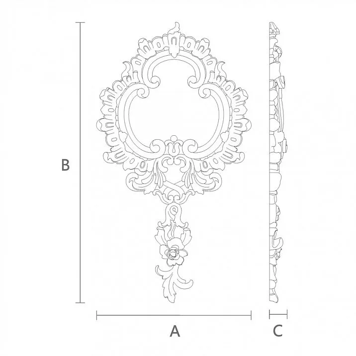 Carved Insert N-280 in classic style drawing