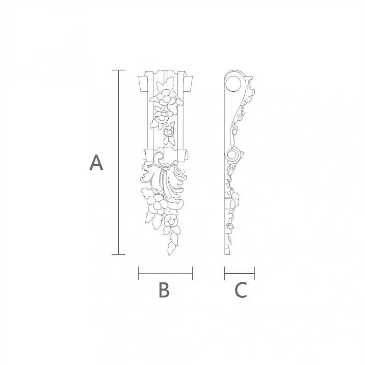 Premium bracket KR-017L drawing
