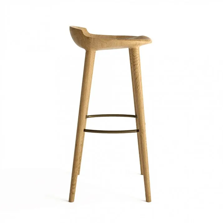 Designer bar stool from solid oak beech tinted
