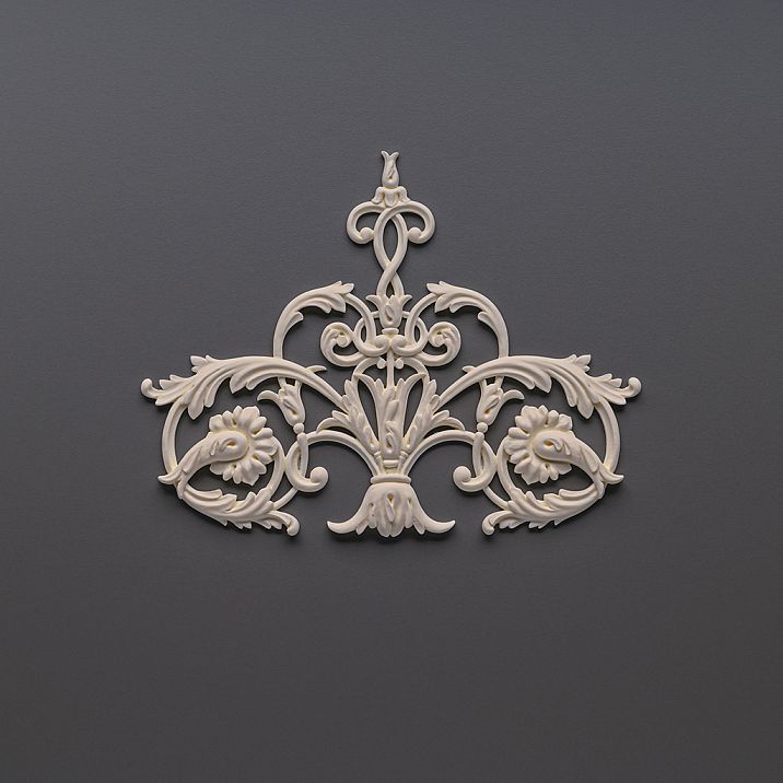 Carved polyurethane overlay NPU-157 - a decorative element for walls and furniture