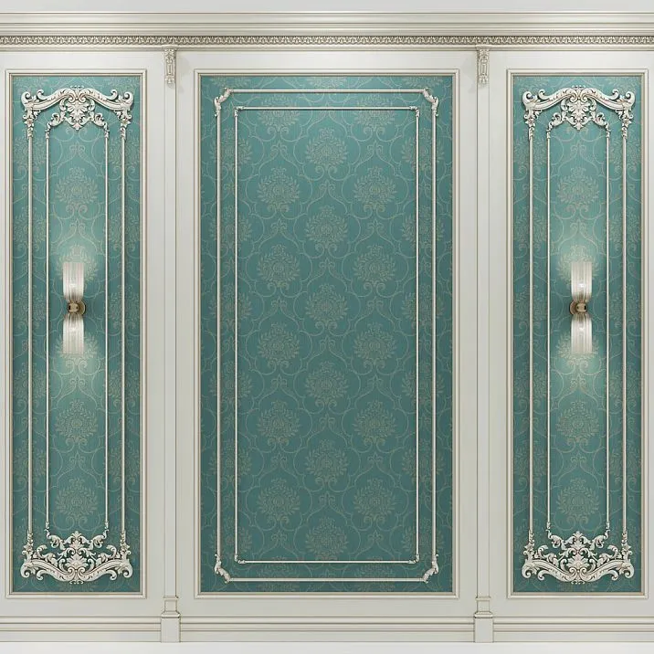 Carved Overlay MLD-4U-2L made of wood, wall panel with decoration in interior