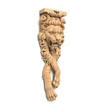 Carved wooden bracket with patterns