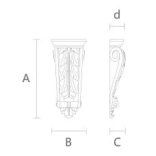 Polyurethane carved bracket KRPU-033 large photo, wall mount for interior, molding for walls