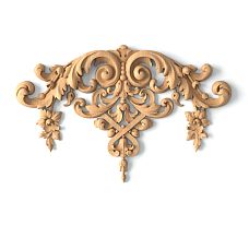 Wooden insert with plant motif pattern