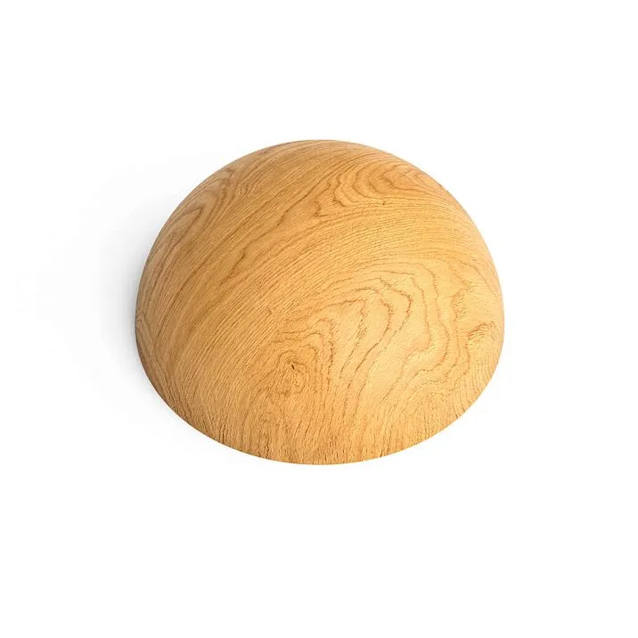 Wooden socket R-085, size 45&times;45&times;22 mm, with a relief surface made of solid oak or beech