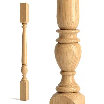 Балясина для лестницы L-054 из дерева на белом фоне