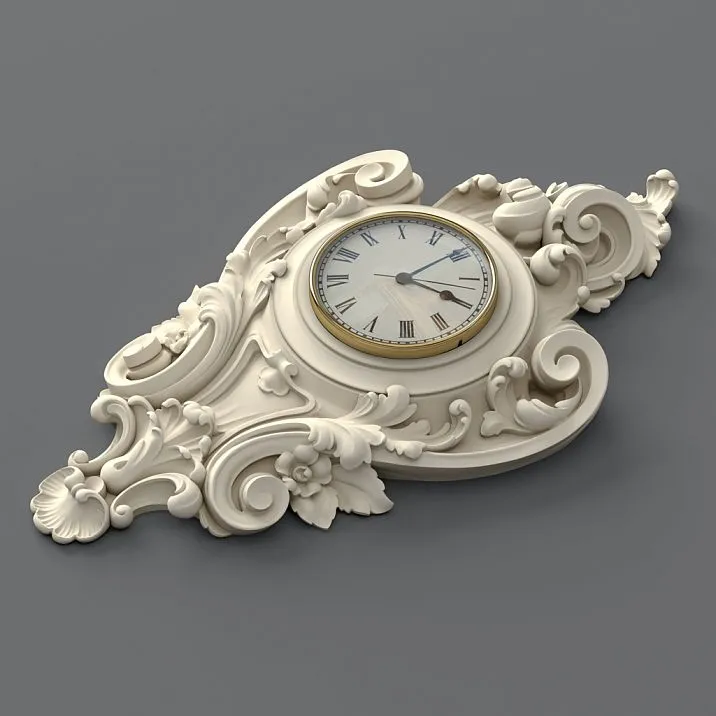 Wall clock CHPU-001 made of polyurethane, white color