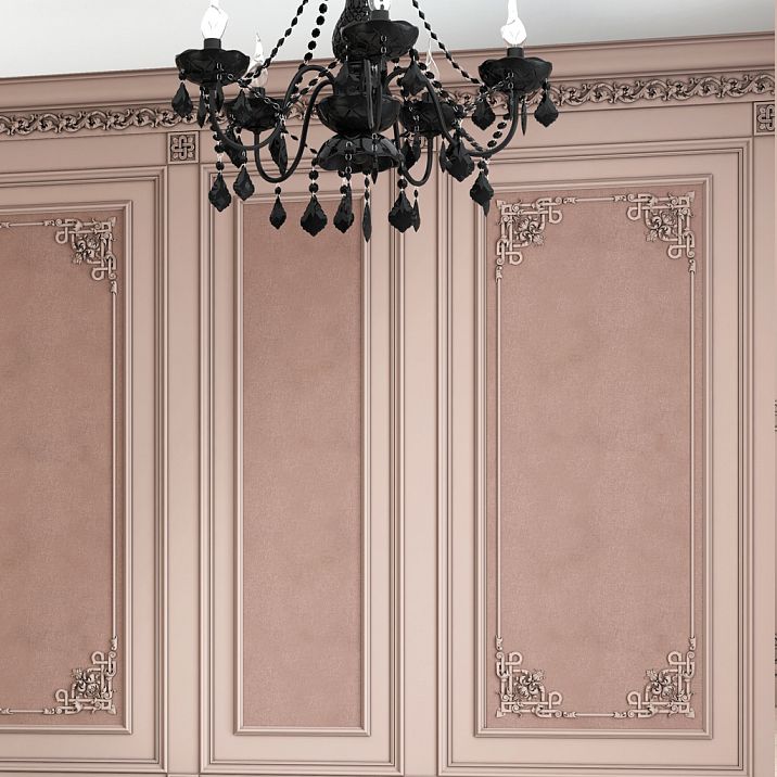 Carved molding K-086 from solid wood, interior photo with usage