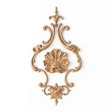 Carved wooden appliqu&eacute;s in a floral ornament style