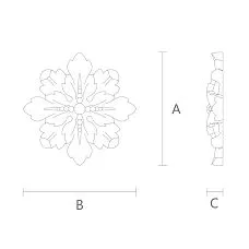 Elegant Carved Socket R-074 for Home Decor Drawing