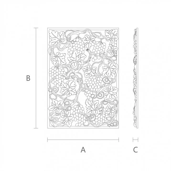 Carved item N-263 for decorating furniture and facades, drawing