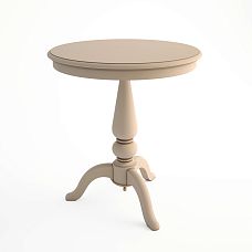 Table with tabletop ST-023 with round shape and smooth surface, beige