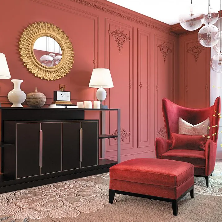 Carved applique from polyurethane NPU-417.4, interior decoration