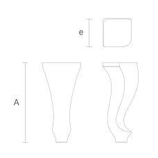Curved wooden leg drawing