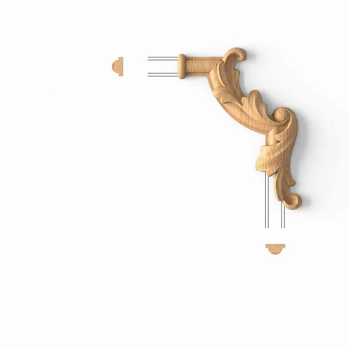 Carved applique MLD-1U-2R