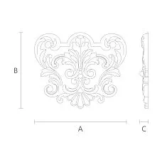 Wooden carved insert N-216 for interior decoration drawing