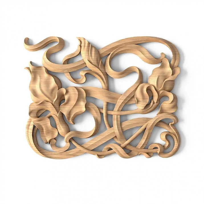 Wooden Decorative Element with Wood Carving N-275L