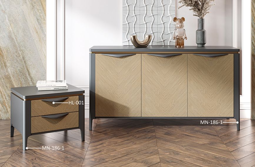 Комод KMD-015 с ручкой Prestige HL-001 и ножками MN-186-1.