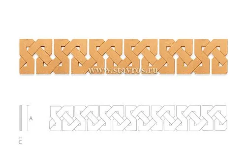 Декоративный резной элемент с геометрическим орнаментом для обрамления наличников