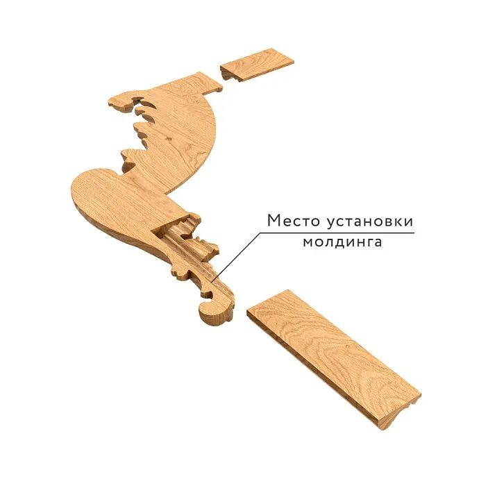 Carved overlay MLD-3U-2R, molding mounting scheme