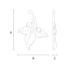 Schematic illustration of the dimensions of NPU-470L decorative molding for mounting on walls or ceilings