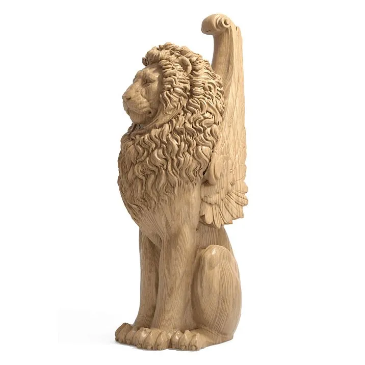 Grand post for staircase made of solid wood, side view