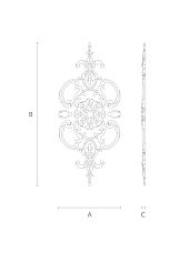 Carved wooden interior decor - decoration set with drawings