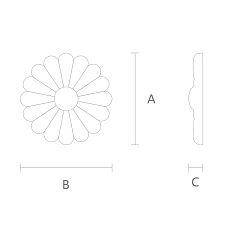Carved Rosette from Oak R-059 Drawing