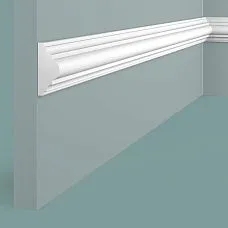 Wall molding D40V1 from white polystyrene Hi Wood with relief profile 40x18.5x2000 mm